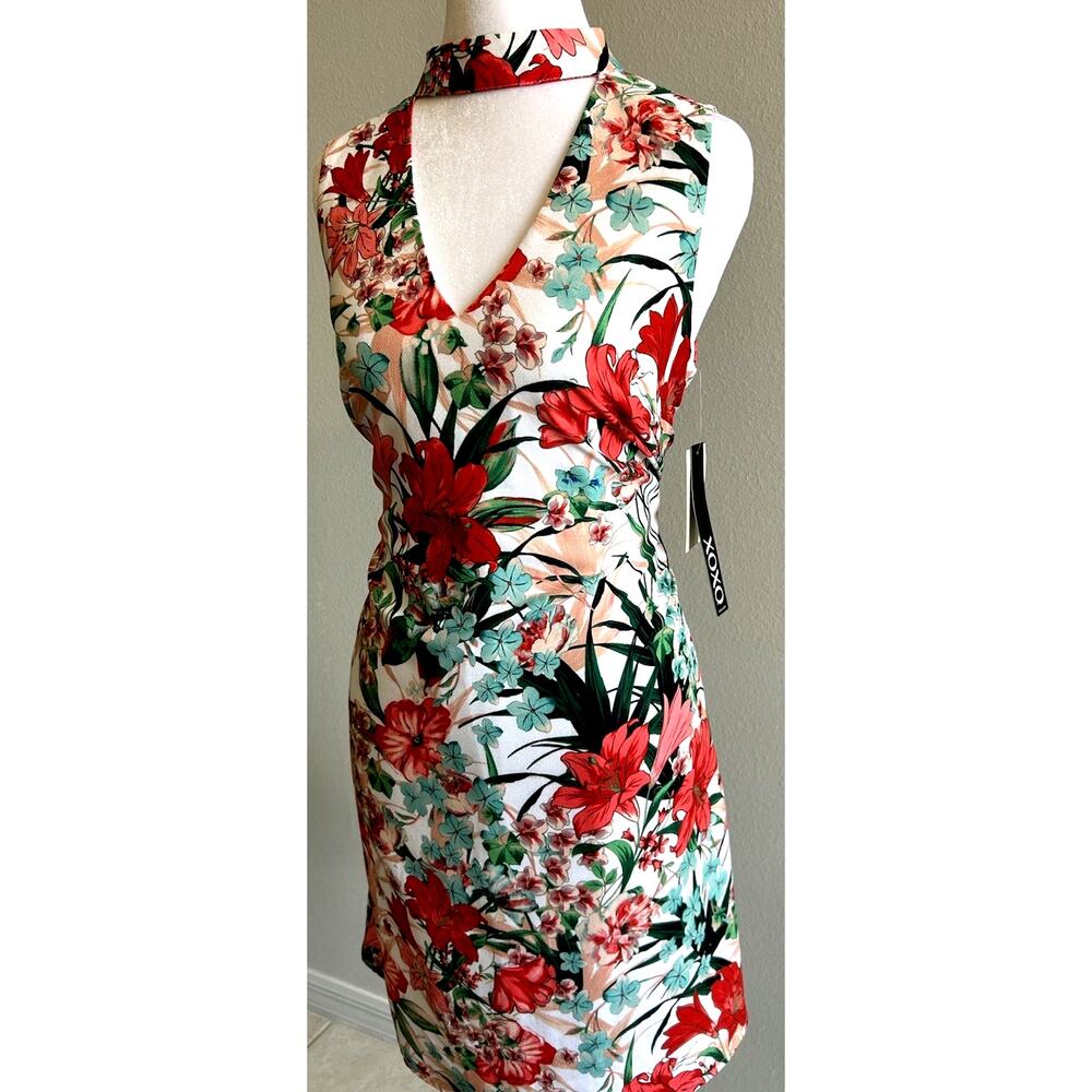 Y2K XOXO 90s Floral Dress Cut Out Choker Retro Garden Coastal Hawaiian M New $59